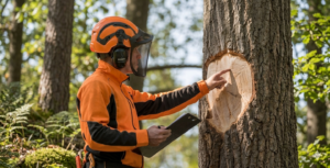 Certified Arborist Assessing Tree Health and Disease